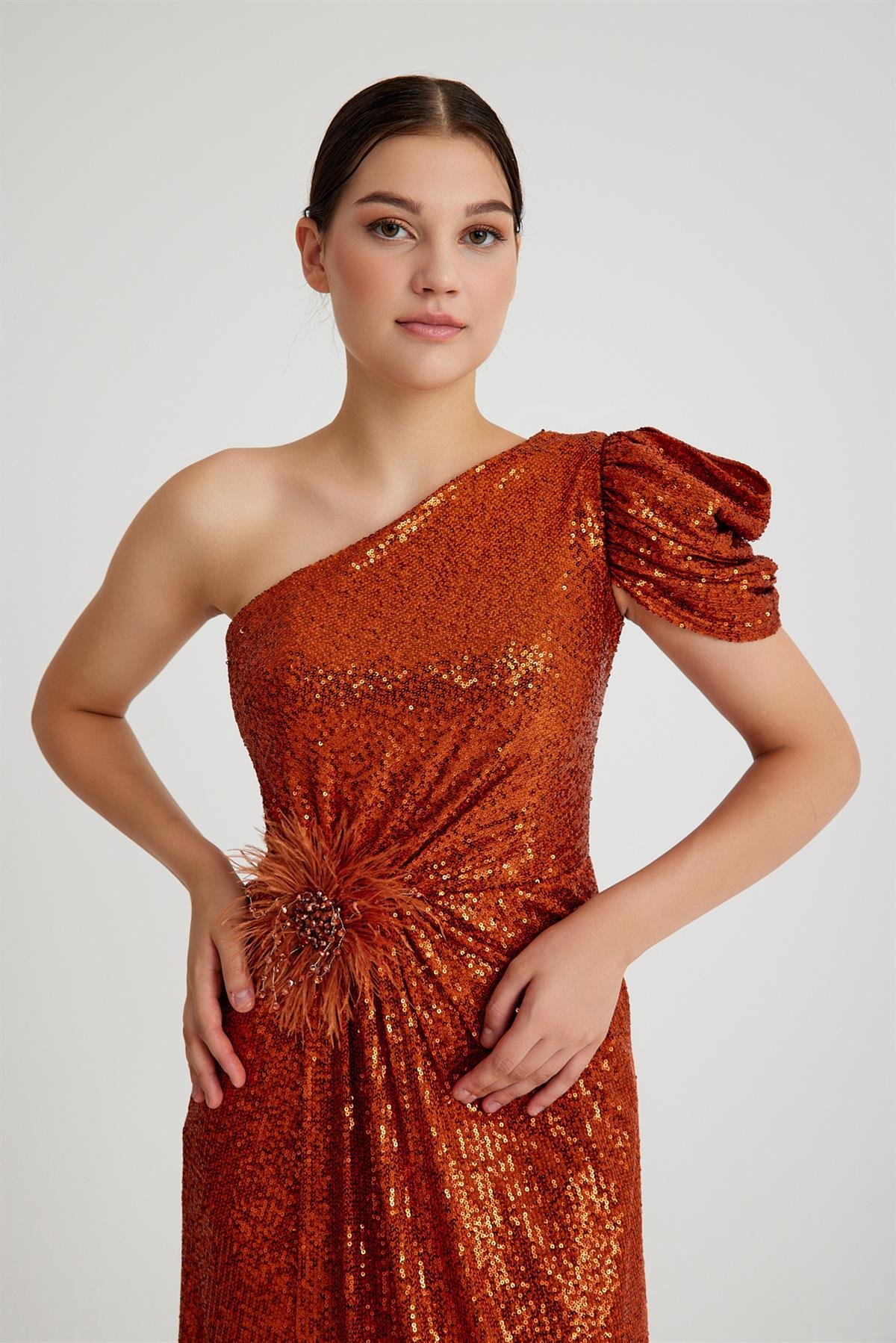 ZARA PAYETLİ ABİYE ELBİSE