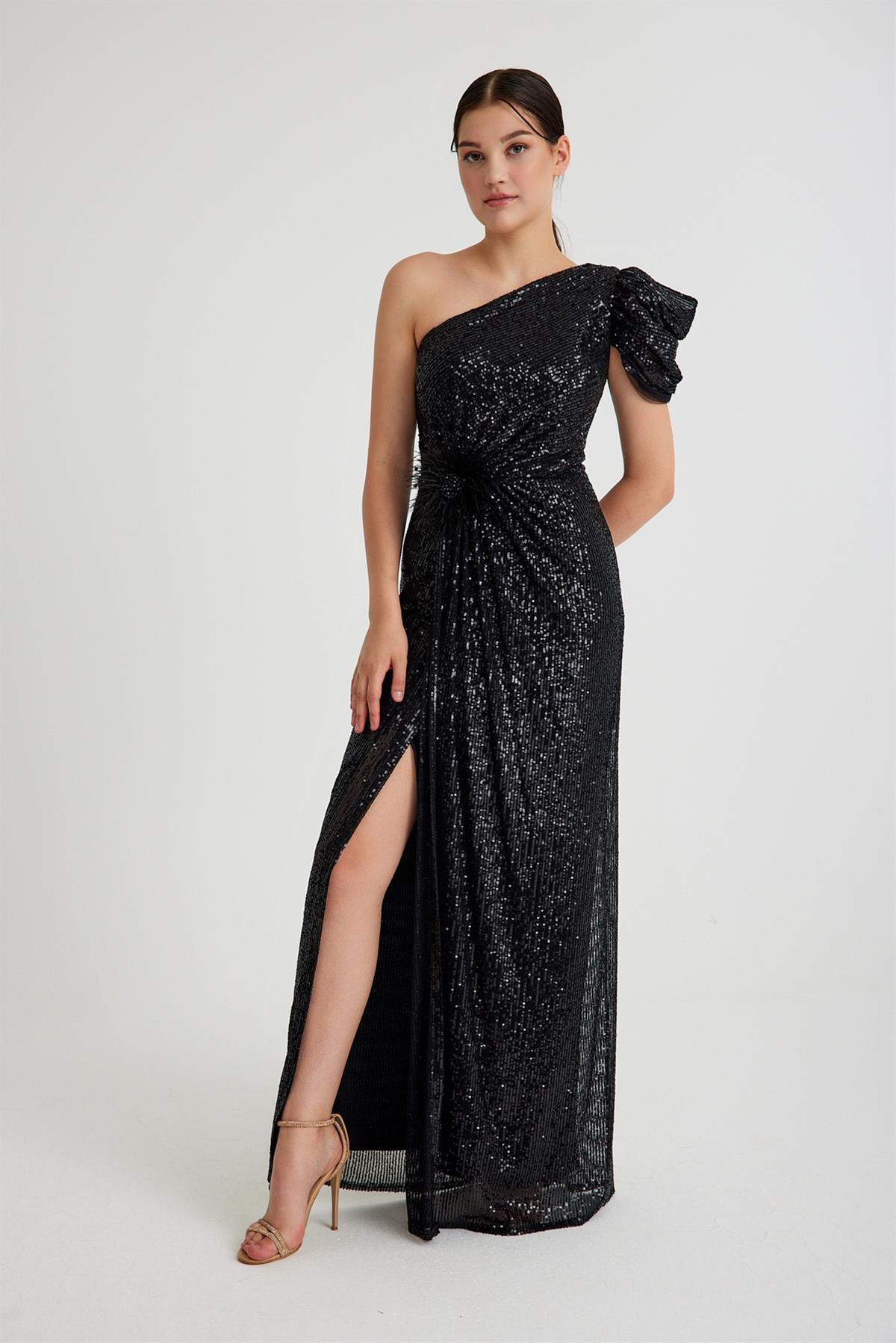 ZARA PAYETLİ ABİYE ELBİSE