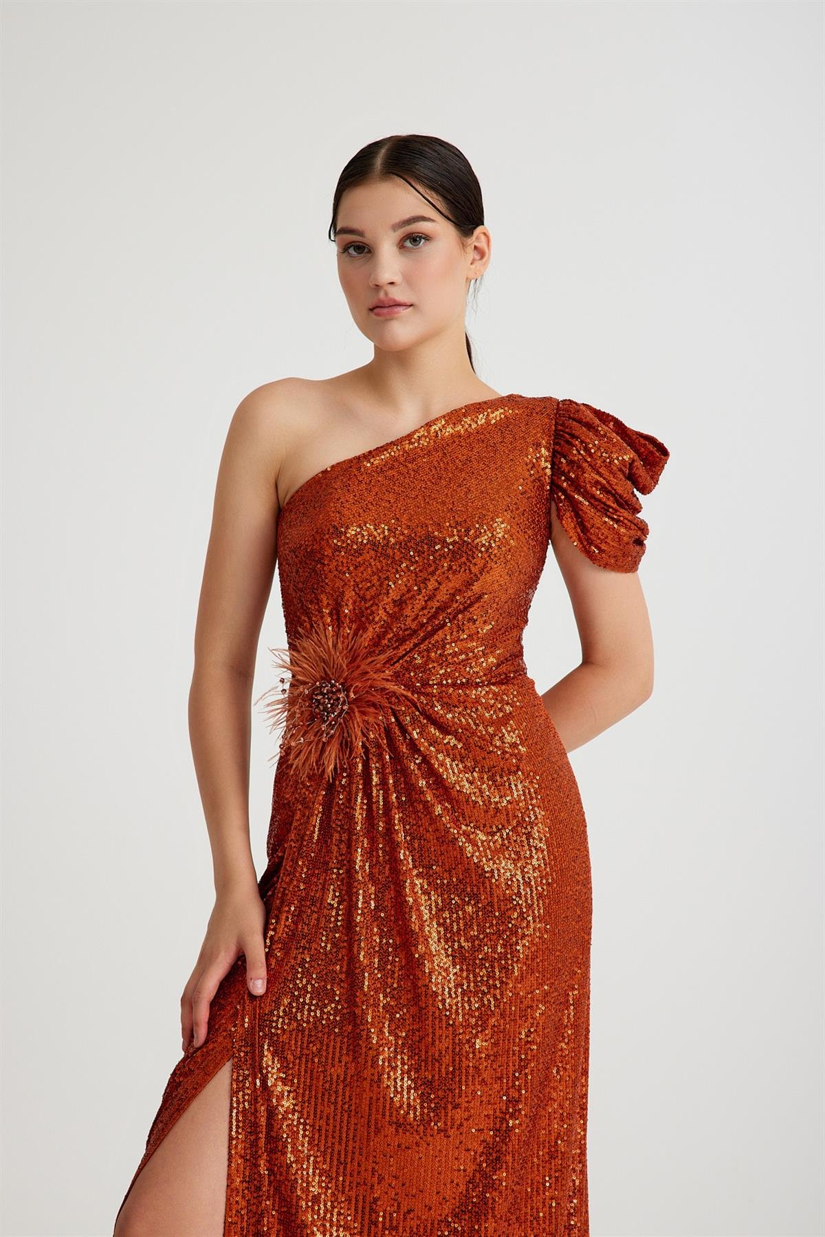 ZARA PAYETLİ ABİYE ELBİSE