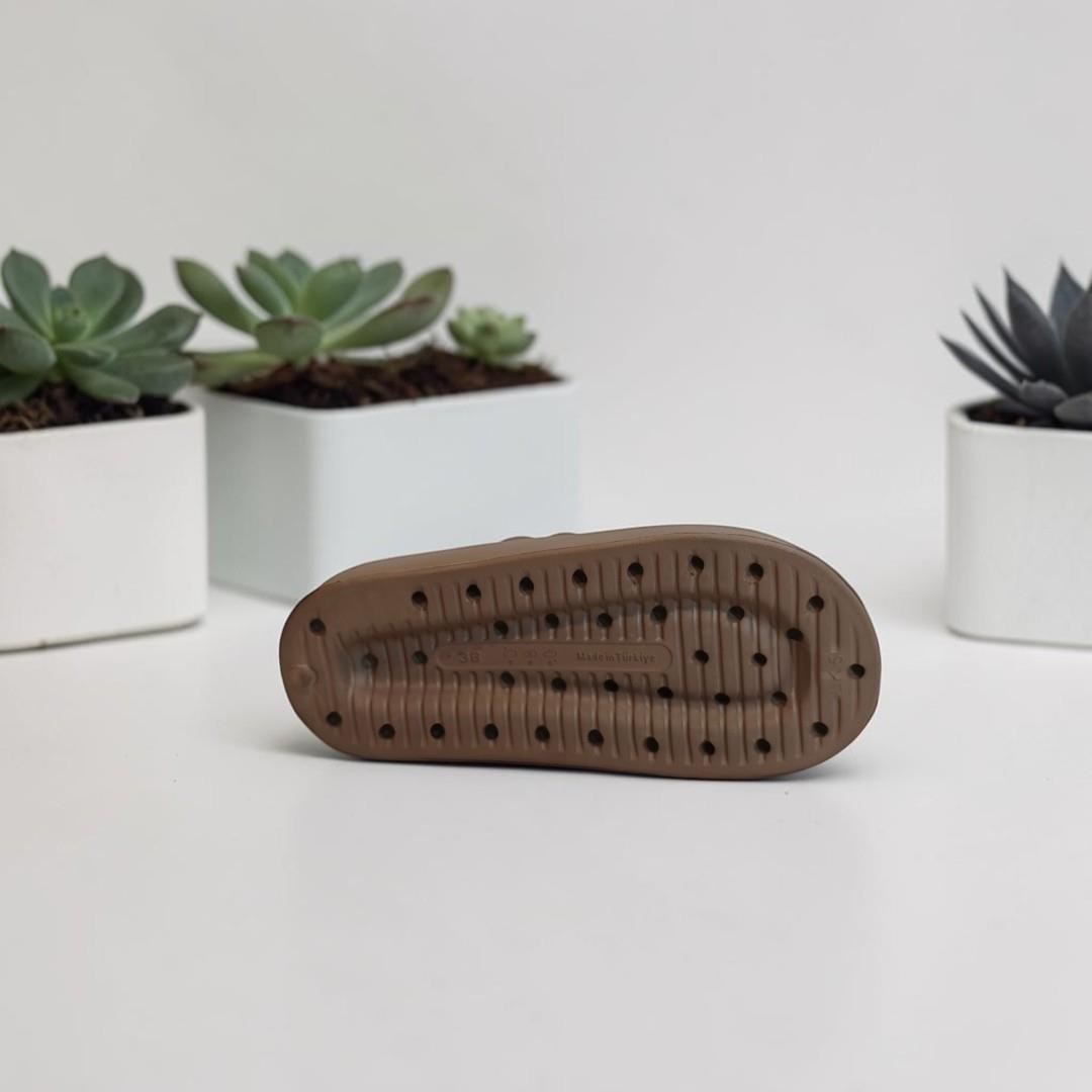 Akinalbella 423 vizon çift bantlı taşlı eva bayan terlik