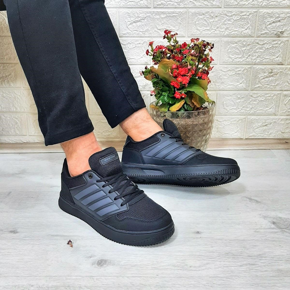 Bestof 074 Siyah-Siyah Sneaker Düz Taban Hafif Rahat Spor Çift Ayakkabısı