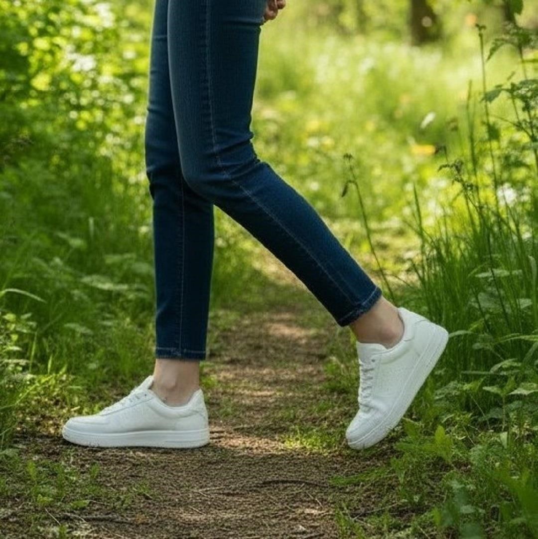 Darkstep 158 Beyaz Cilt Düz Taban Spor Ayakkabı