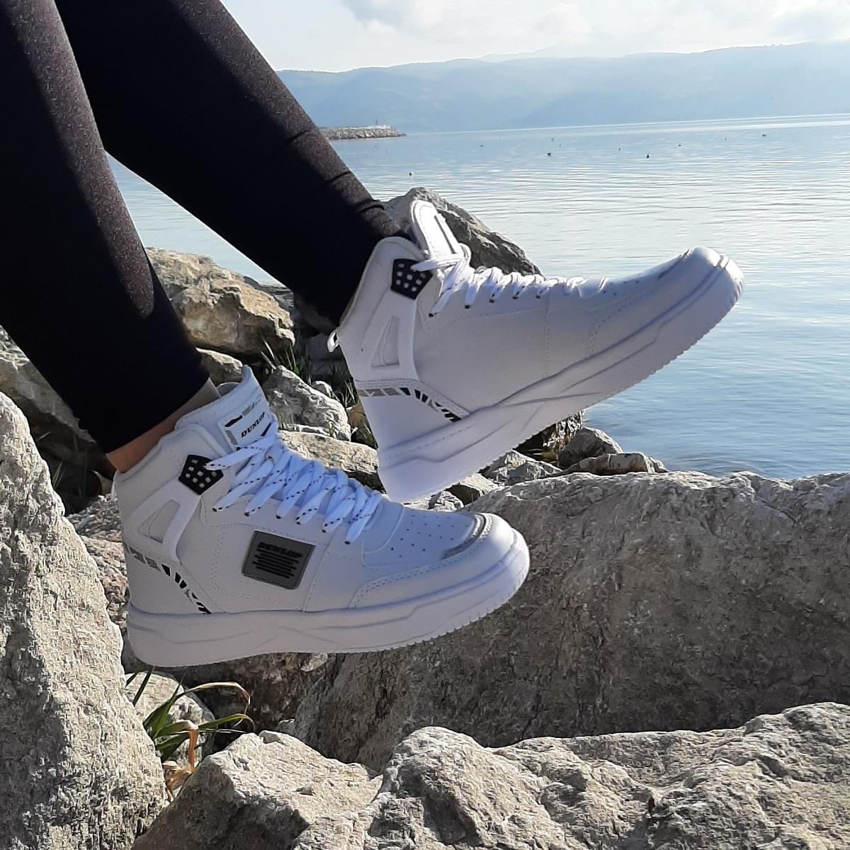 Dunlop 2238-2243 Beyaz, Fuspetli Ortapedik Boğazlı  Basket Spor Ayakkabı