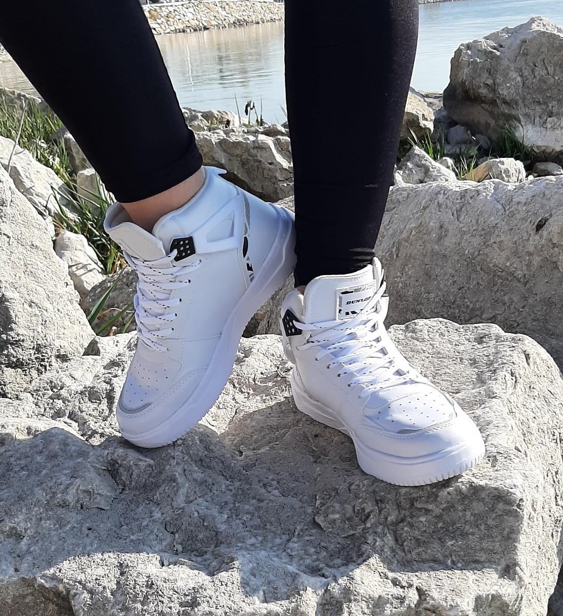 Dunlop 2238-2243 Beyaz, Fuspetli Ortapedik Boğazlı  Basket Spor Ayakkabı