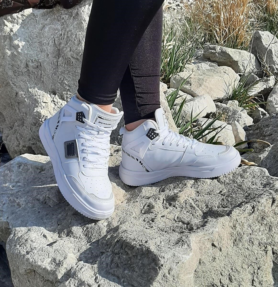 Dunlop 2238-2243 Beyaz, Fuspetli Ortapedik Boğazlı  Basket Spor Ayakkabı