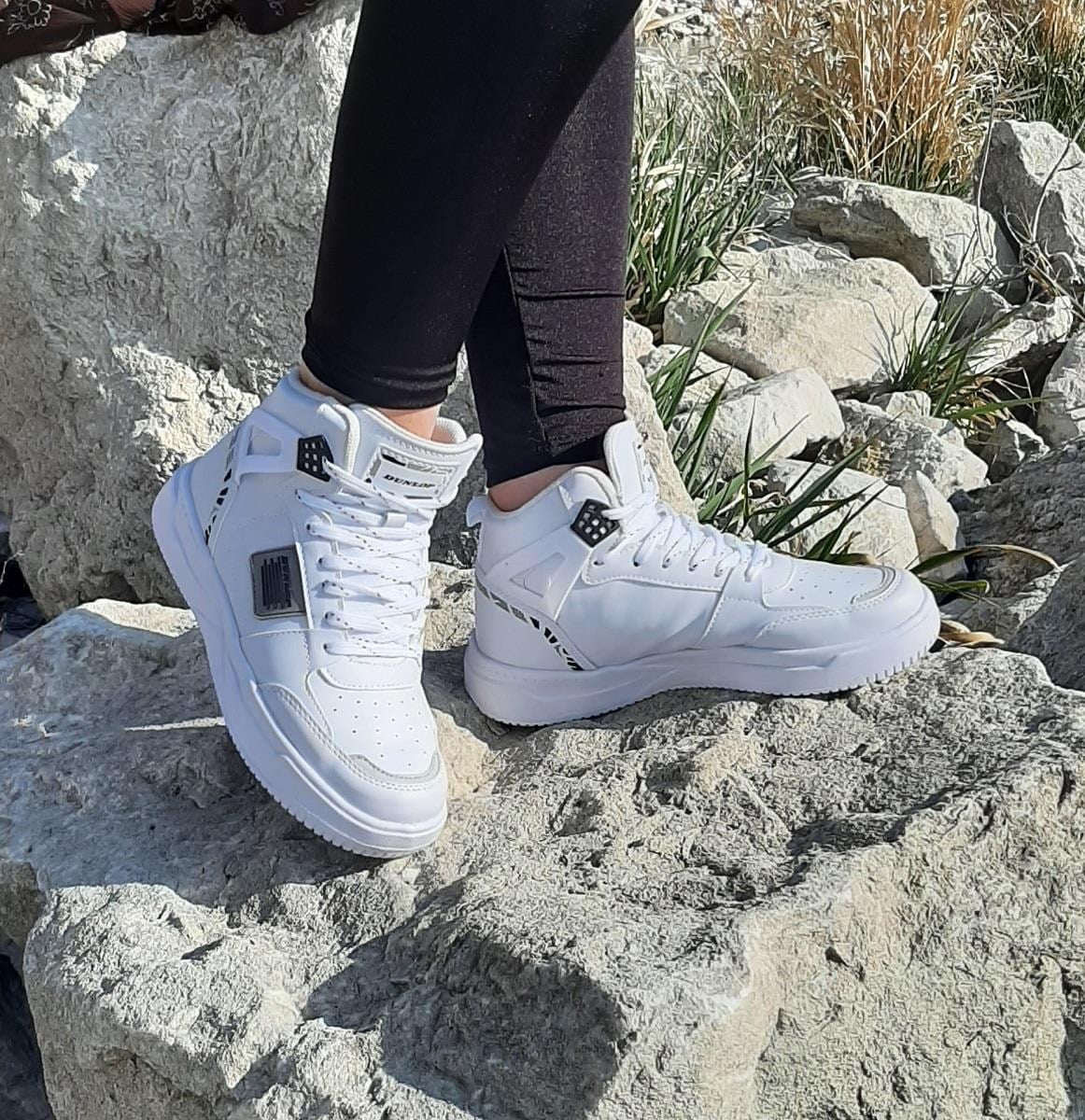 Dunlop 2238-2243 Beyaz, Fuspetli Ortapedik Boğazlı  Basket Spor Ayakkabı