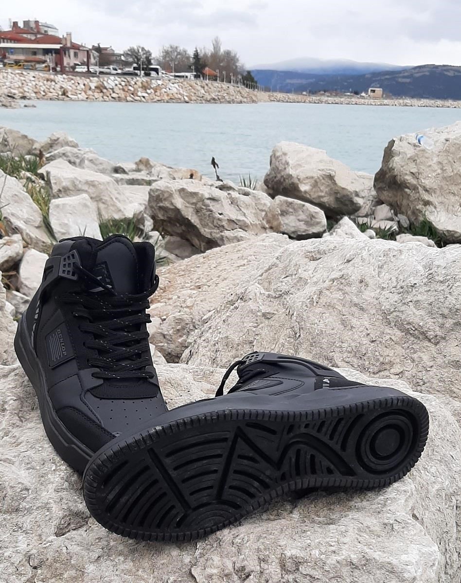 Dunlop 2238-2243 Siyah, Fuspetli Ortapedik Boğazlı  Basket Spor Ayakkabı