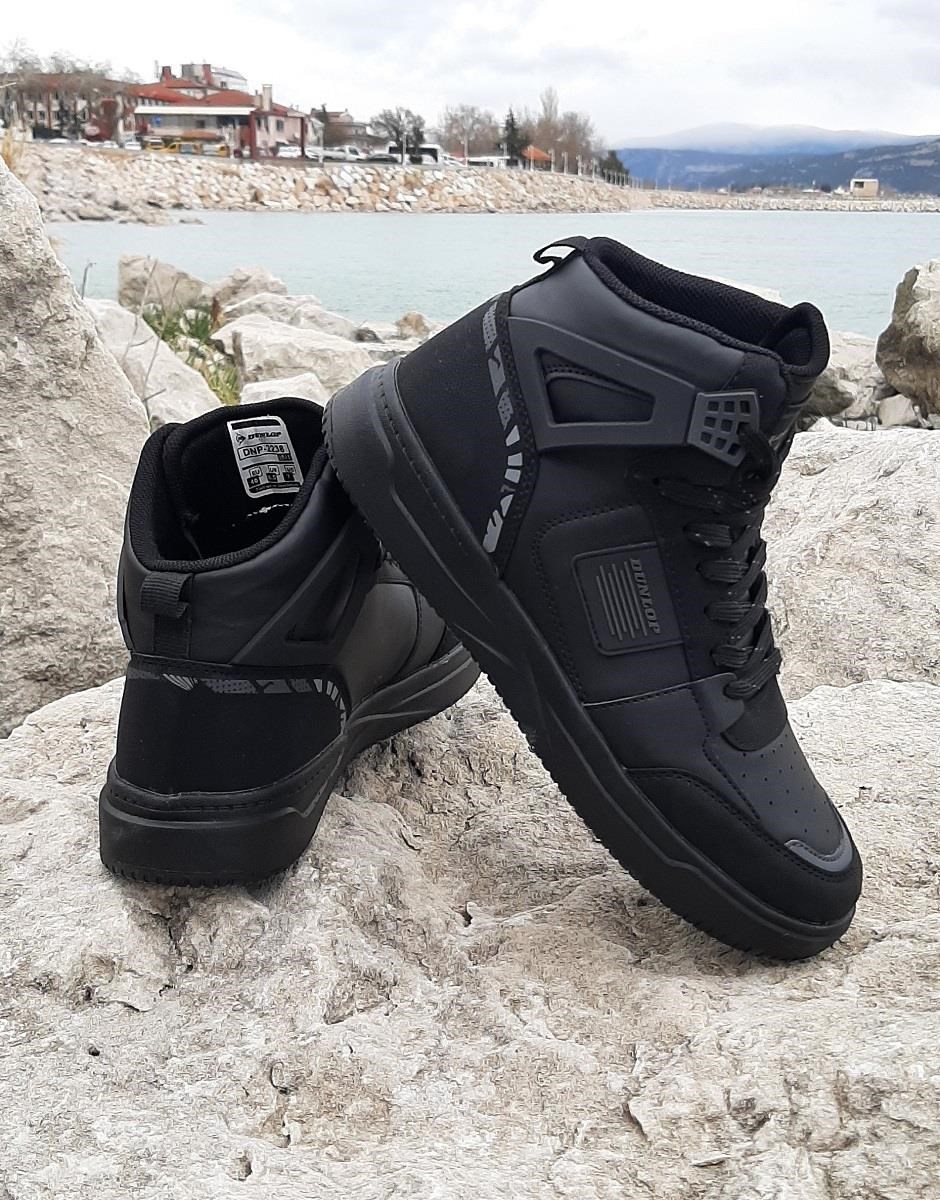 Dunlop 2238-2243 Siyah, Fuspetli Ortapedik Boğazlı  Basket Spor Ayakkabı