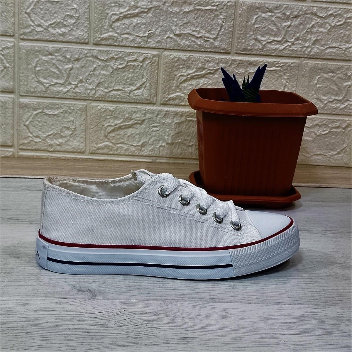 Fiyra 554 Beyaz Kısa Unisex Sneaker Keten Spor Ayakkabı