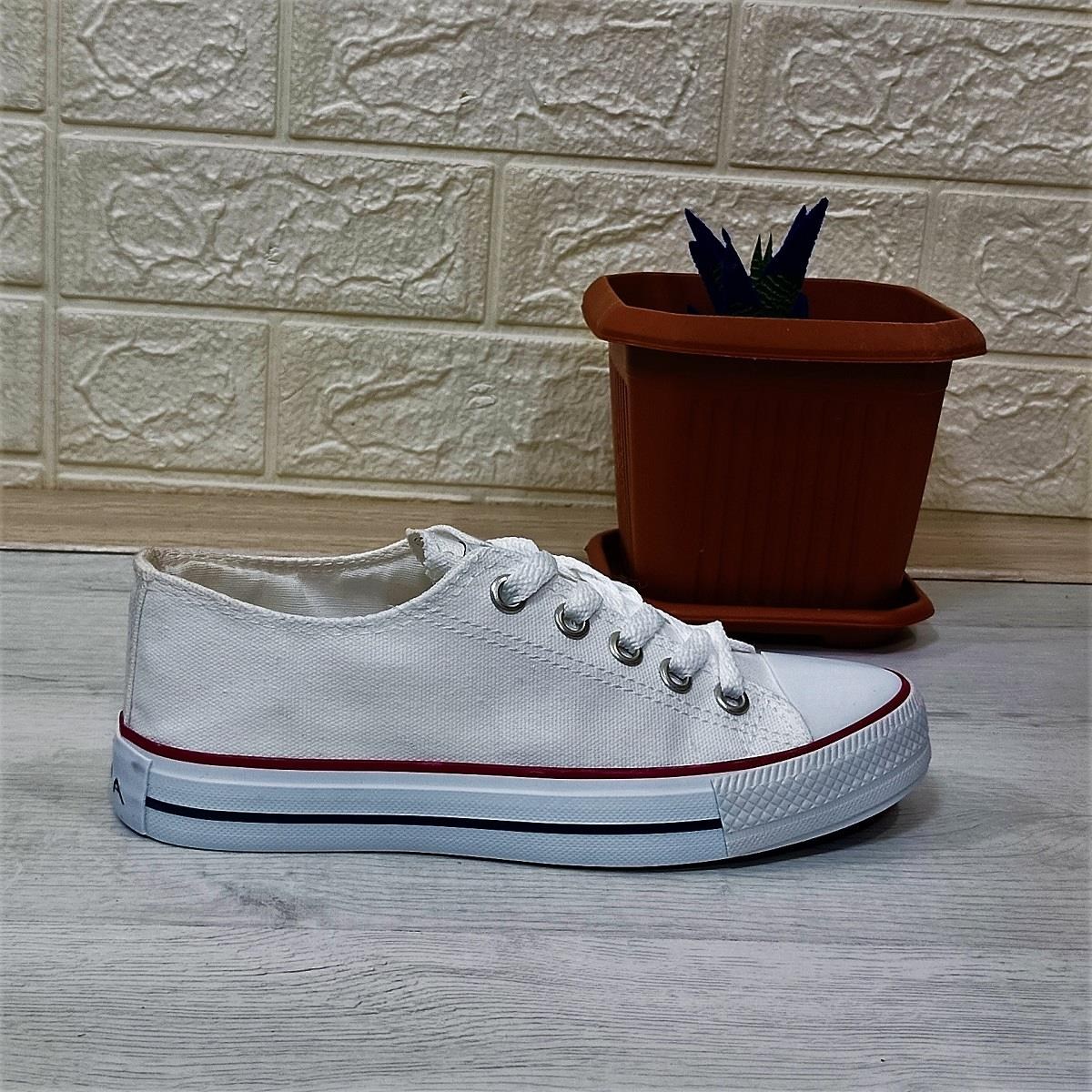 Fiyra 554 Beyaz Kısa Unisex Sneaker Keten Spor Ayakkabı