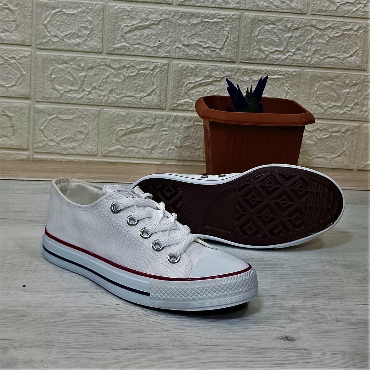 Fiyra 554 Beyaz Kısa Unisex Sneaker Keten Spor Ayakkabı