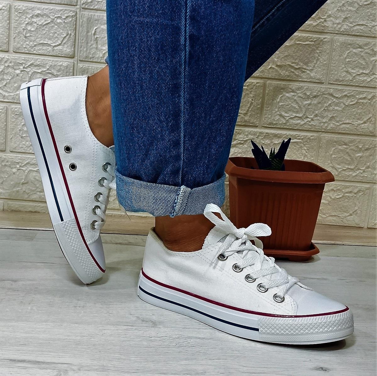 Fiyra 554 Beyaz Kısa Unisex Sneaker Keten Spor Ayakkabı