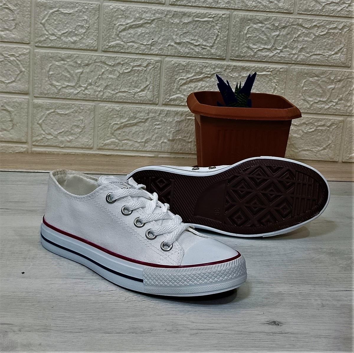Fiyra 554 Beyaz Kısa Unisex Sneaker Keten Spor Ayakkabı