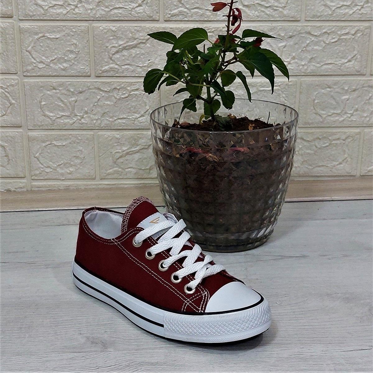 Fiyra 554 Bordo Kısa Unisex Sneaker Keten Spor Ayakkabı