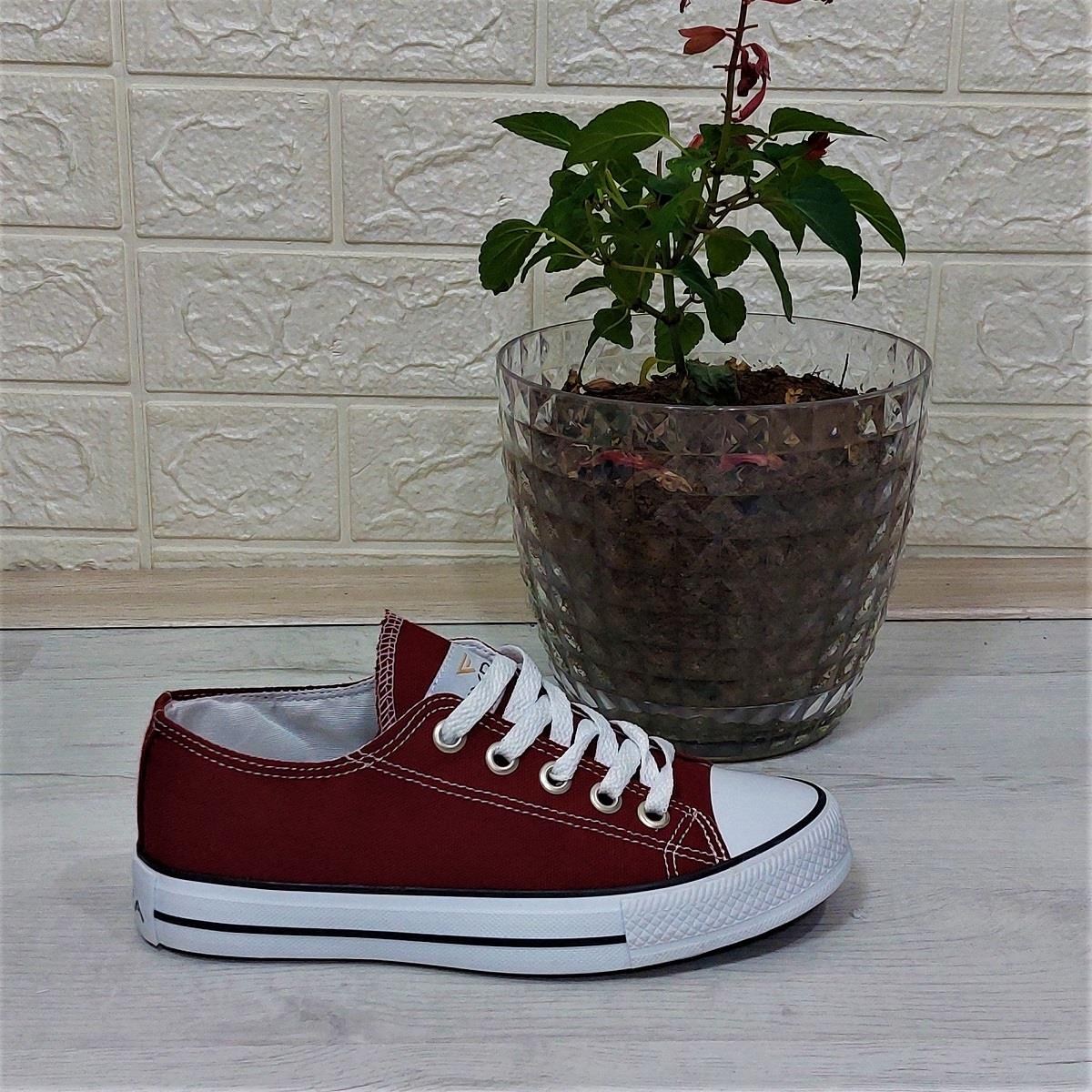Fiyra 554 Bordo Kısa Unisex Sneaker Keten Spor Ayakkabı