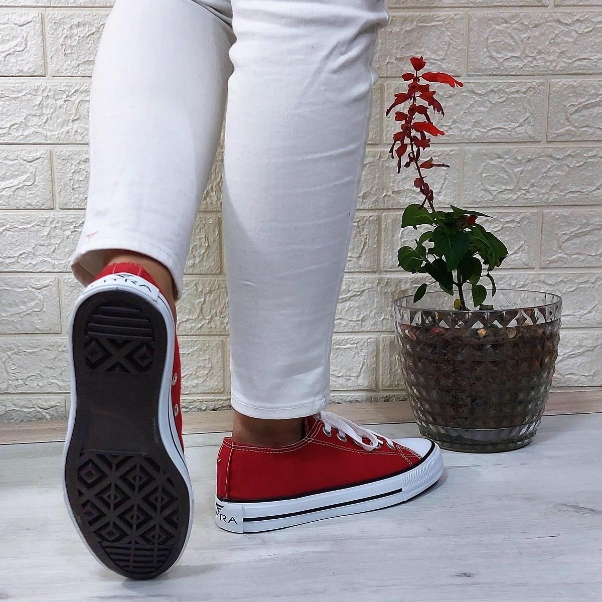 Fiyra 554 Kırmızı Kısa Unisex Sneaker Keten Spor Ayakkabı