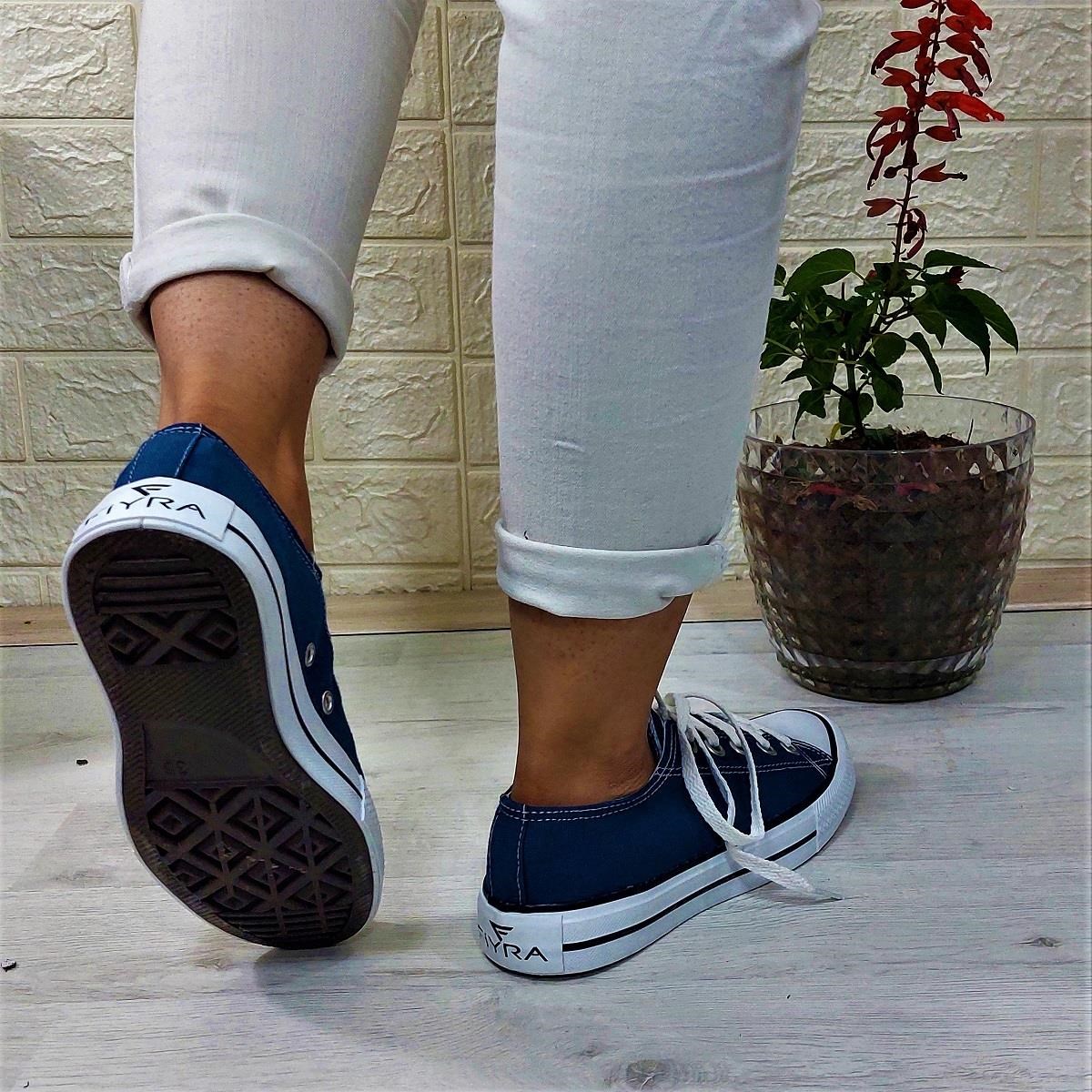 Fiyra 554 Kot Mavi Kısa Unisex Sneaker Keten Spor Ayakkabı