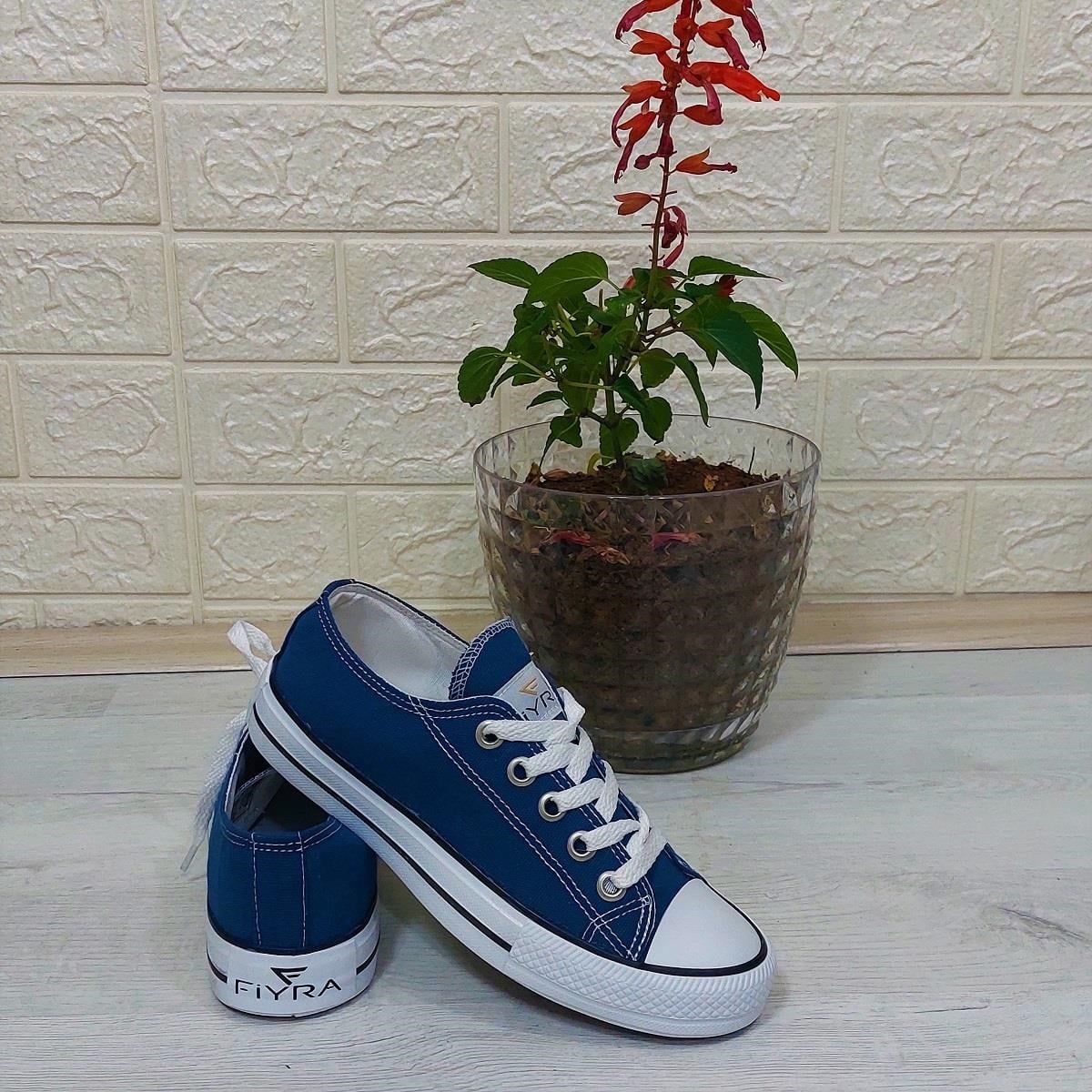 Fiyra 554 Kot Mavi Kısa Unisex Sneaker Keten Spor Ayakkabı