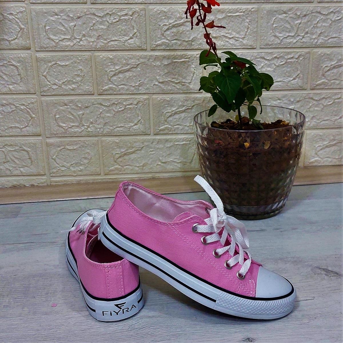 Fiyra 554 Pembe Kısa Unisex Sneaker Keten Spor Ayakkabı