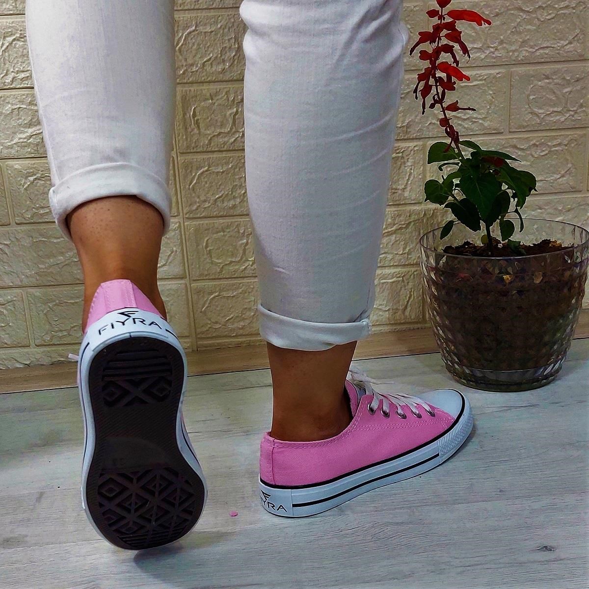 Fiyra 554 Pembe Kısa Unisex Sneaker Keten Spor Ayakkabı