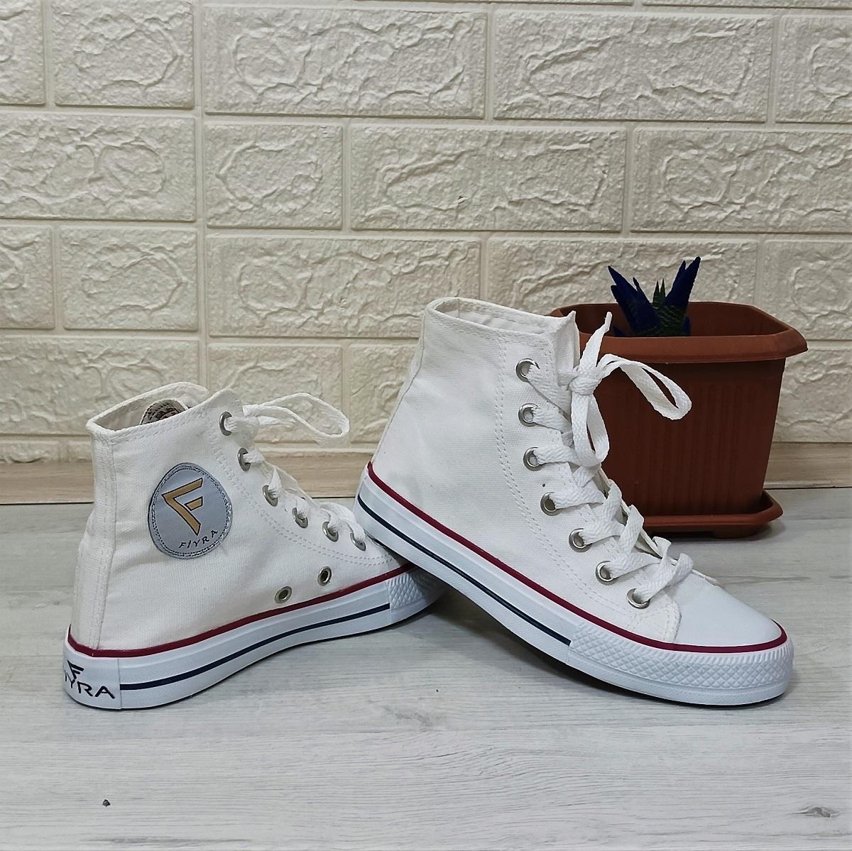 Fiyra 555 Beyaz Uzun Unisex Sneaker Keten Spor Ayakkabı