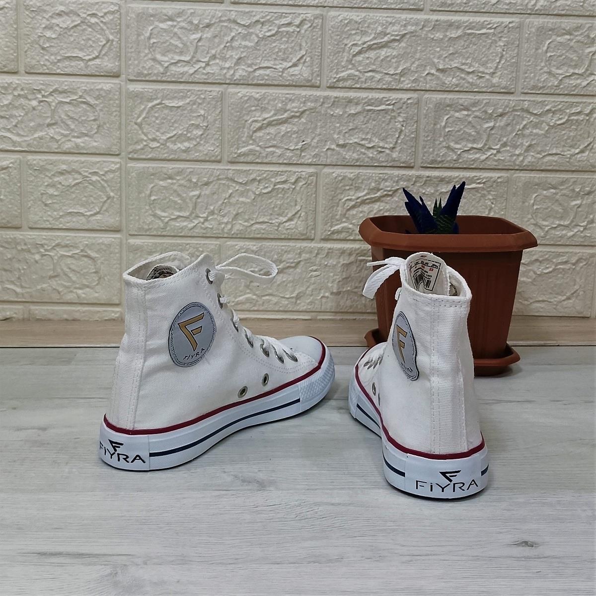 Fiyra 555 Beyaz Uzun Unisex Sneaker Keten Spor Ayakkabı