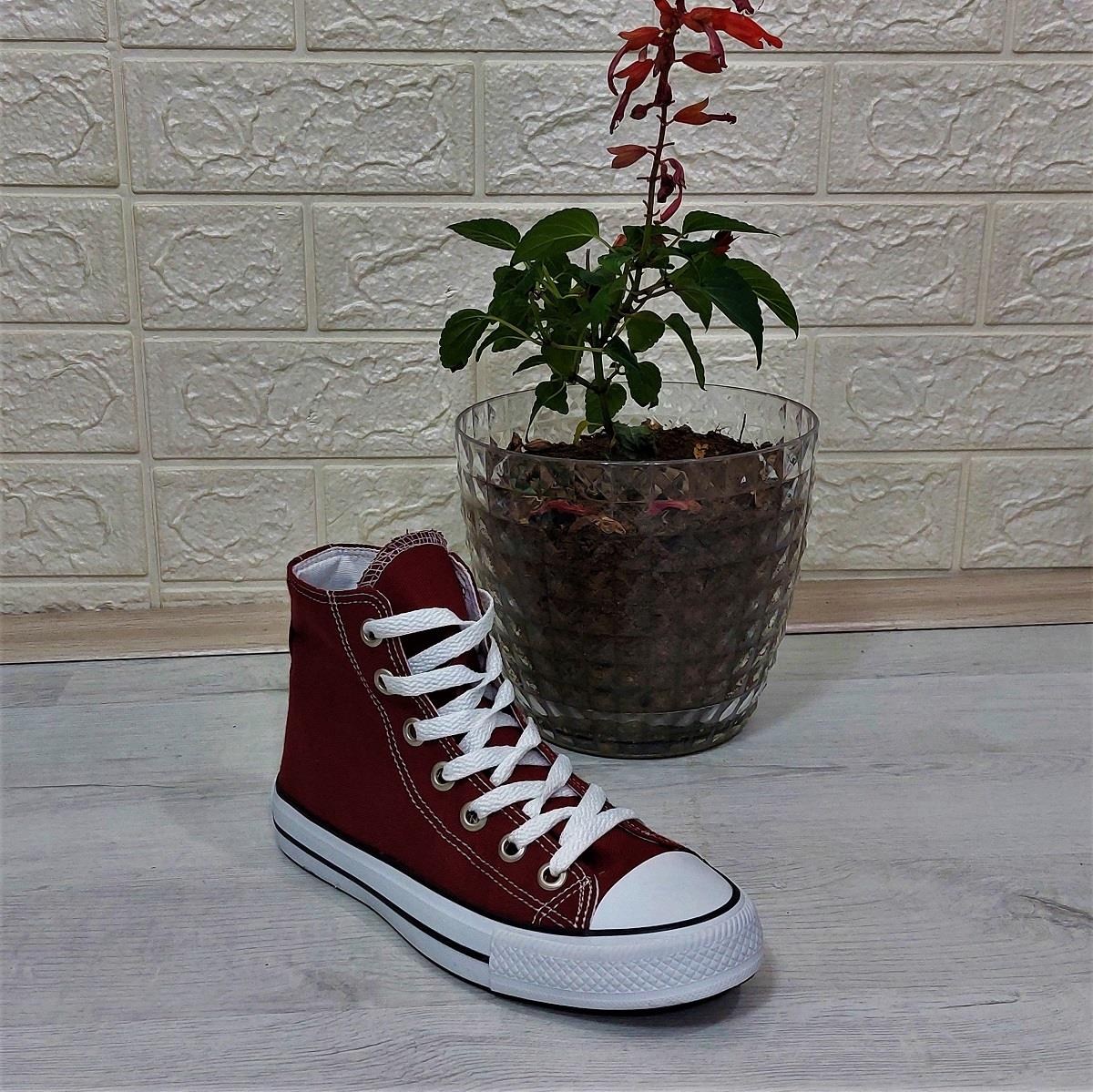 Fiyra 555 Bordo Uzun Unisex Sneaker Keten Spor Ayakkabı