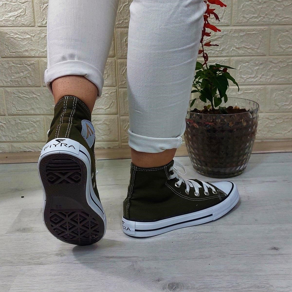 Fiyra 555 Haki Uzun Unisex Sneaker Keten Spor Ayakkabı
