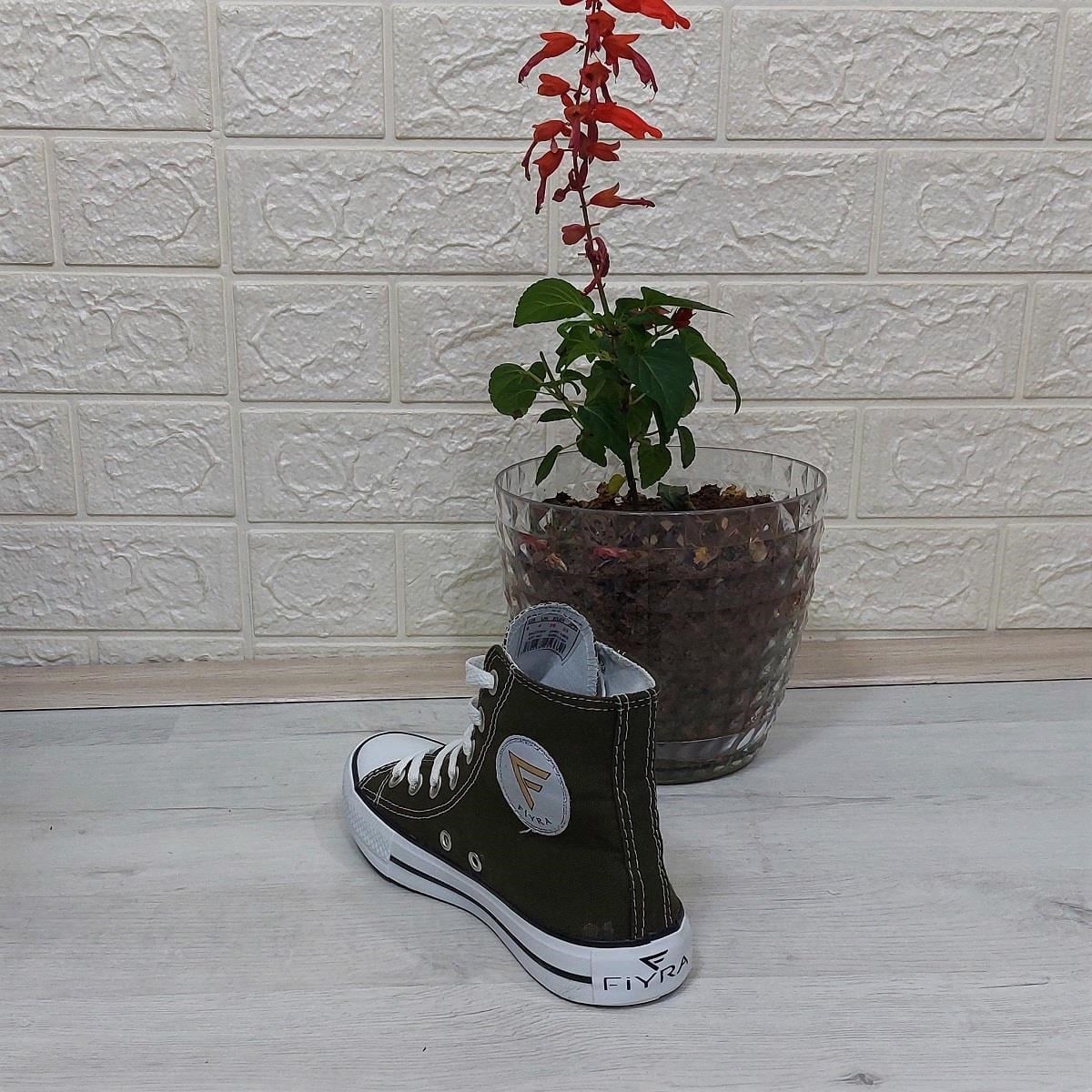 Fiyra 555 Haki Uzun Unisex Sneaker Keten Spor Ayakkabı