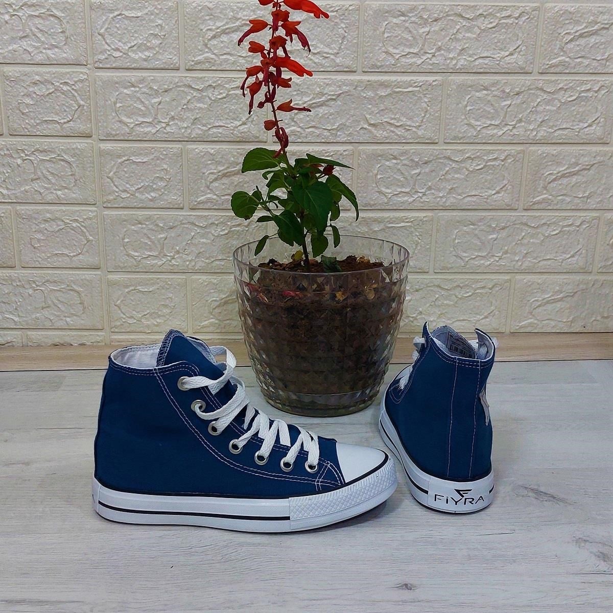 Fiyra 555 Kot Mavi Uzun Unisex Sneaker Keten Spor Ayakkabı