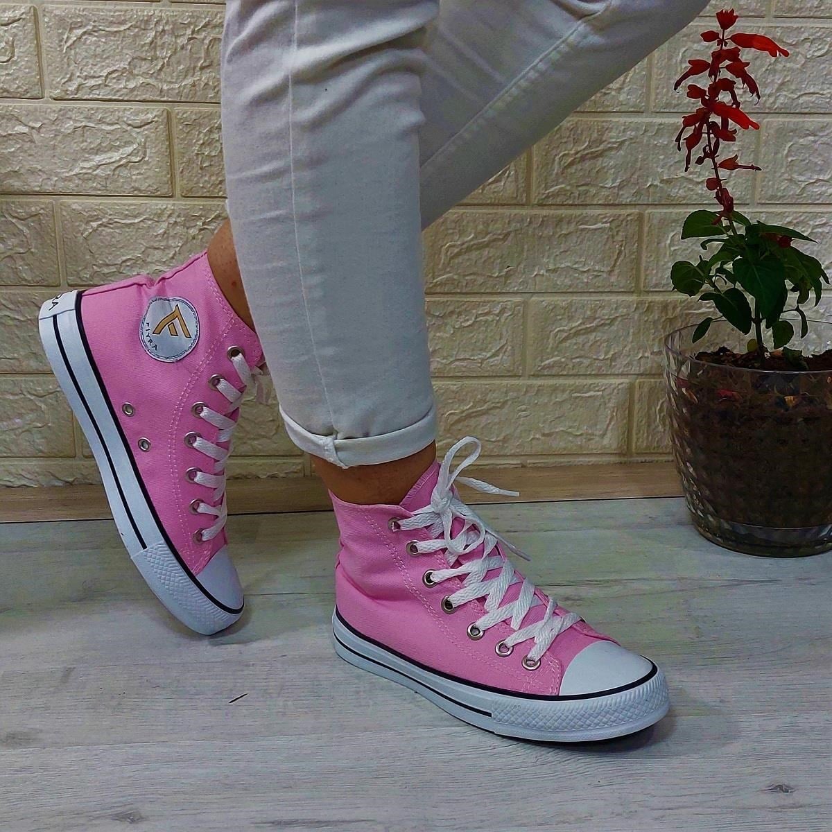 Fiyra 555 Pembe Uzun Unisex Sneaker Keten Spor Ayakkabı