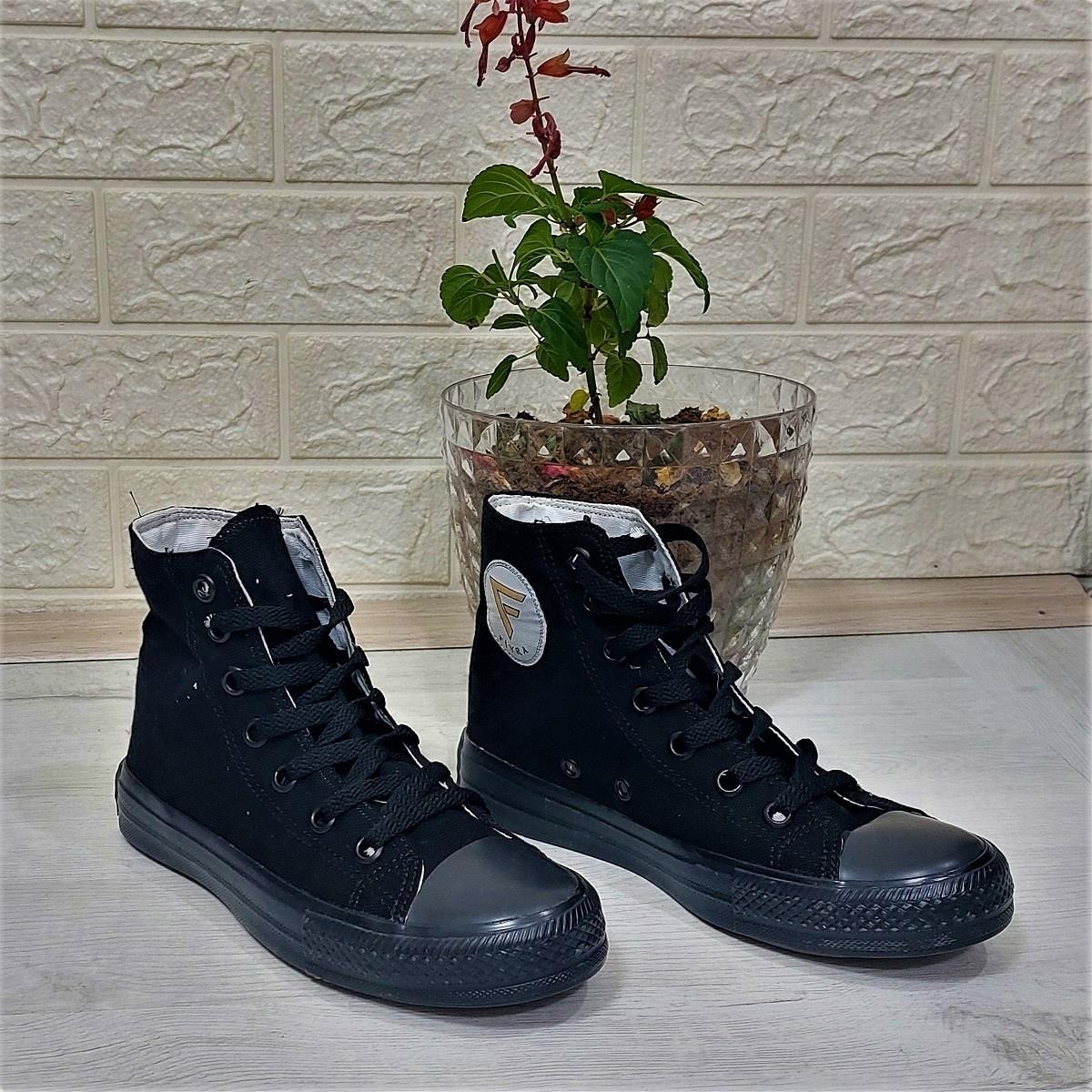 Fiyra 555 Siyah-Siyah Uzun Unisex Sneaker Keten Spor Ayakkabı