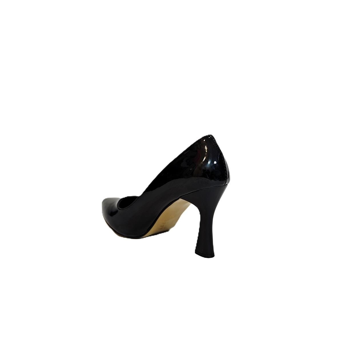 Fiyra 7035 Siyah Rugan İnce Kadeh Topuk Stiletto Topuklu Ayakkabı