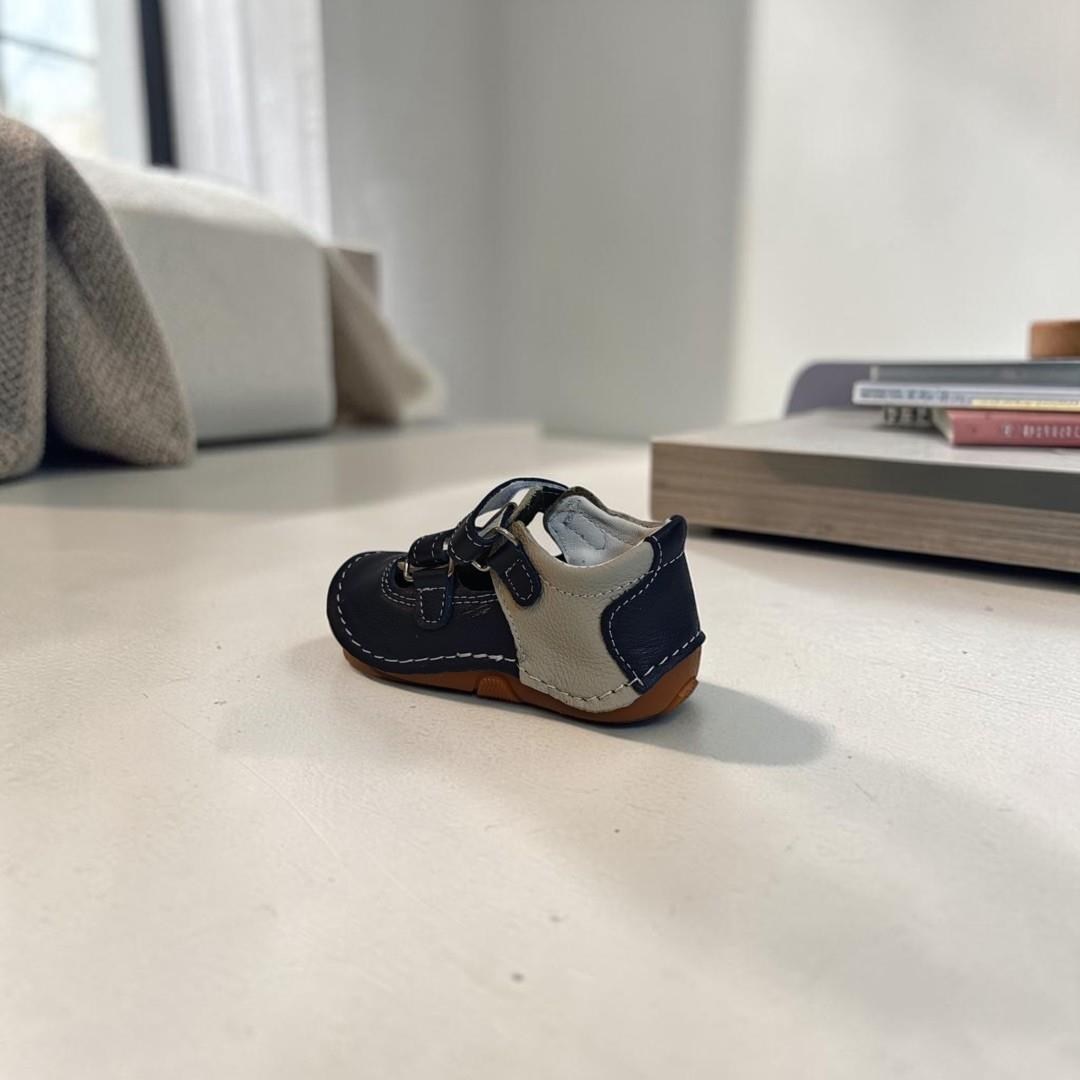 Fiyra 8060 Laci-Gri İlk Adım Hakiki Deri Bebe erkek Çocuk Ayakkabı