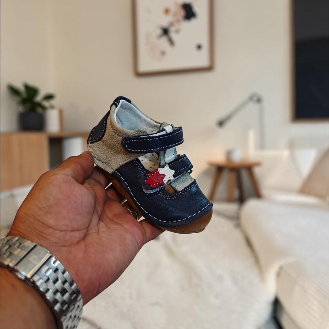 Fiyra 8060 Laci-Gri İlk Adım Hakiki Deri Bebe erkek Çocuk Ayakkabı