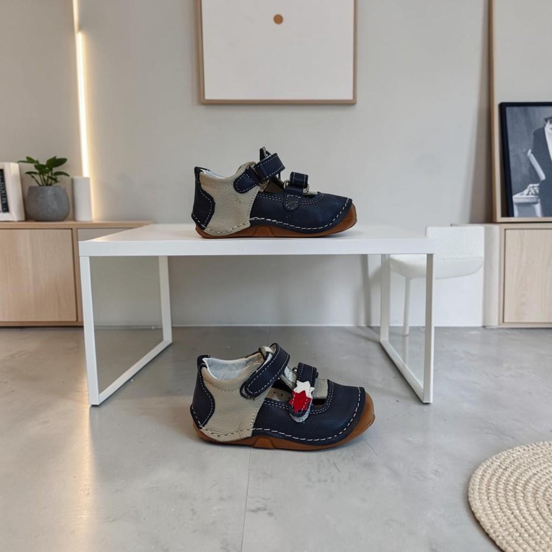 Fiyra 8060 Laci-Gri İlk Adım Hakiki Deri Bebe erkek Çocuk Ayakkabı