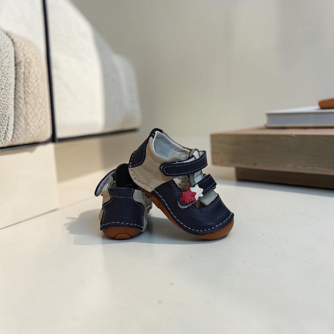 Fiyra 8060 Laci-Gri İlk Adım Hakiki Deri Bebe erkek Çocuk Ayakkabı