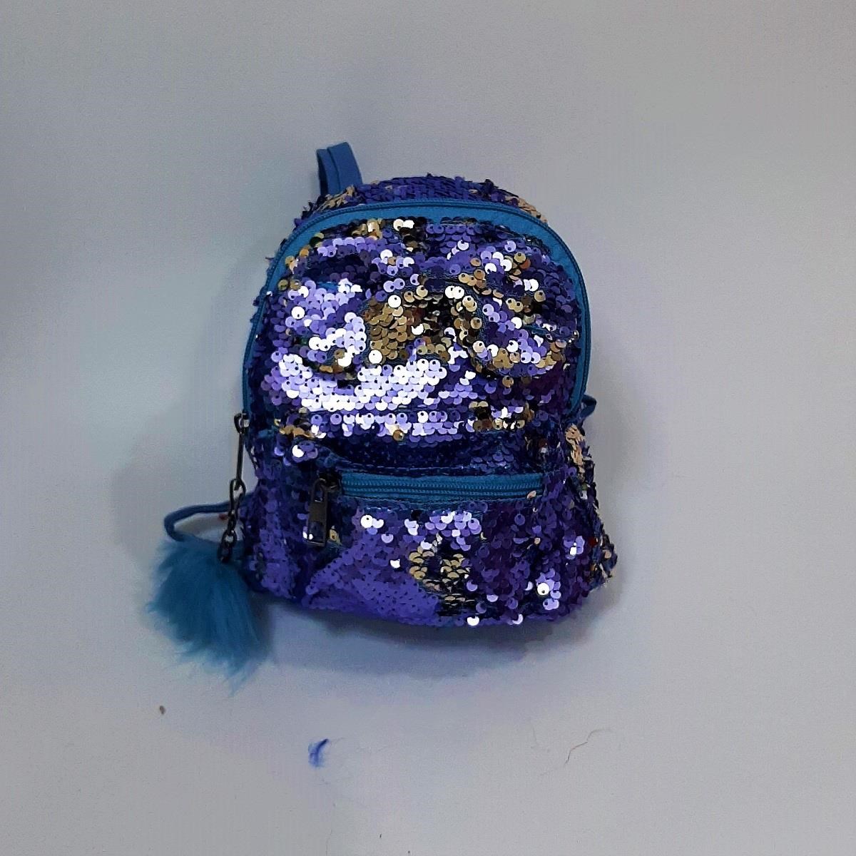 Fiyra crn Bebe Mavi Pullu Kız Çocuk Sırt Çantası (16cmx20cmx10cm)