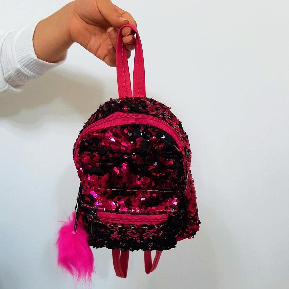 Fiyra crn Fuşya Pullu Kız Çocuk Sırt Çantası (16cmx20cmx10cm)