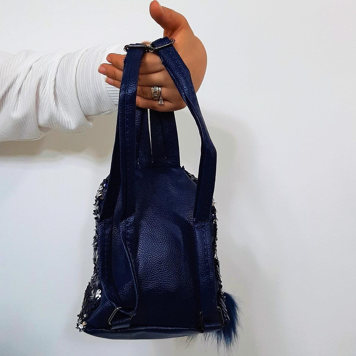 Fiyra crn Lacivert Pullu Kız Çocuk Sırt Çantası (16cmx20cmx10cm)