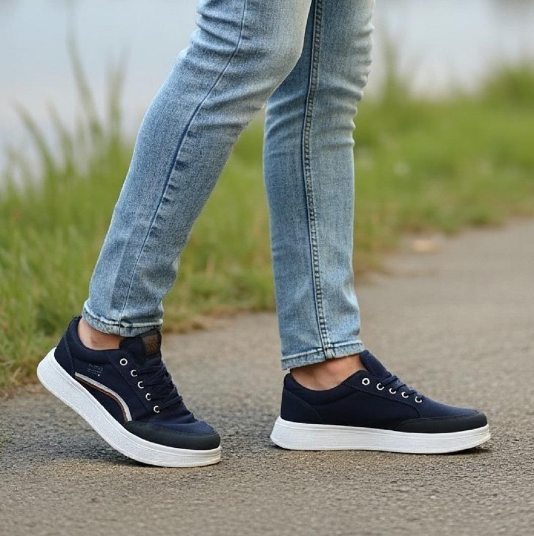 FreeMarka 2910 Lacivert-beyaz Fuspetli Keten Spor Ayakkabı