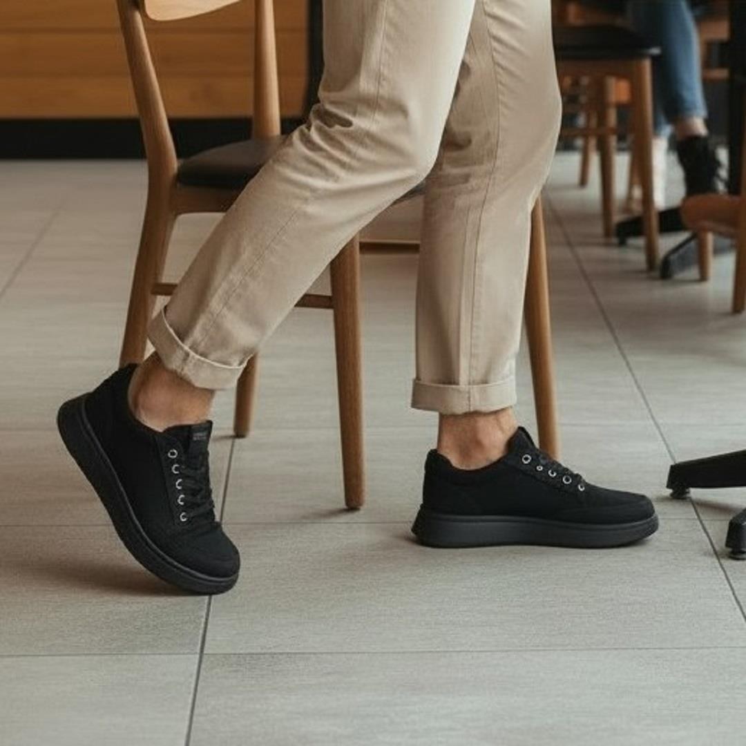 FreeMarka 2910 Siyah Fuspetli Keten Spor Ayakkabı