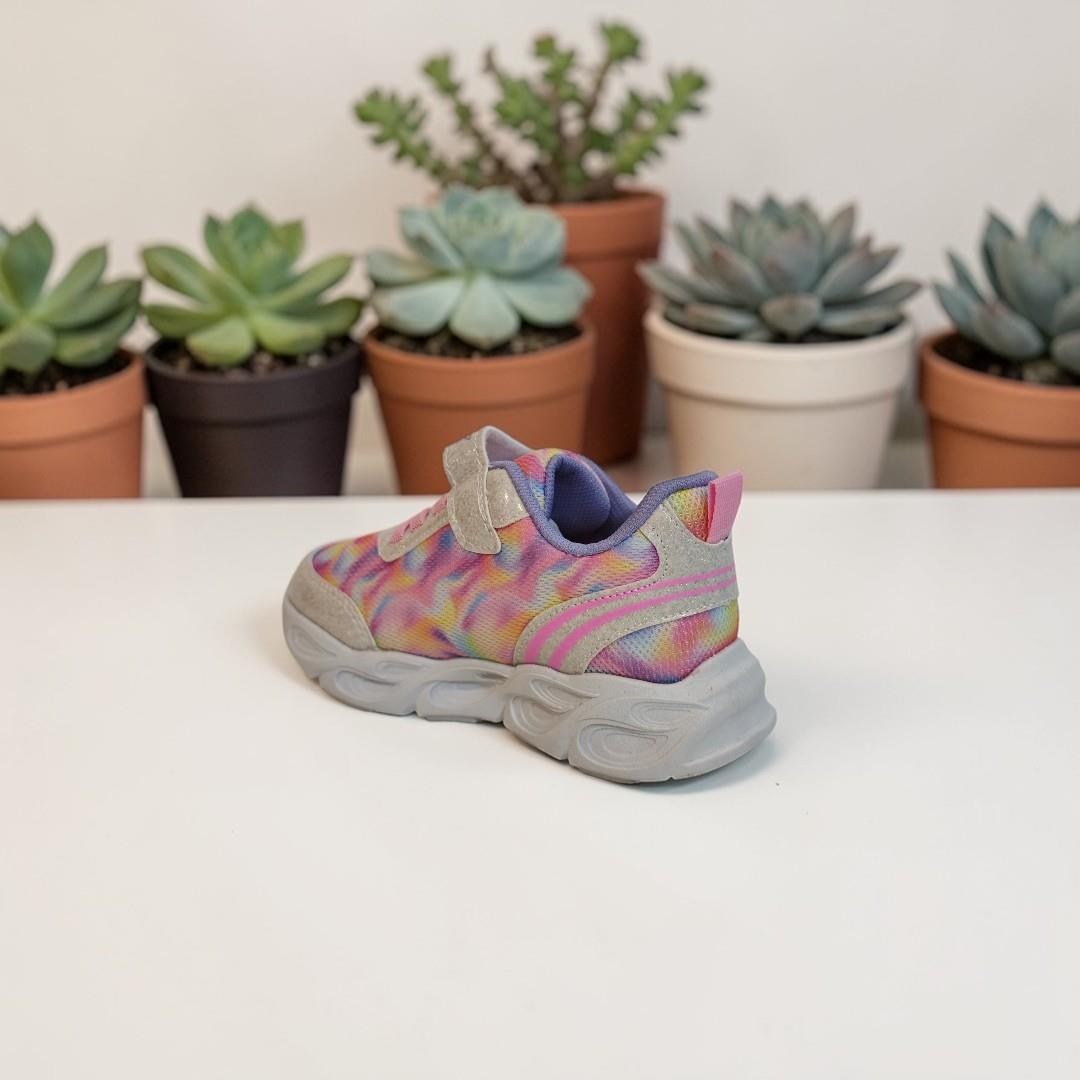 Jamix 125p Pembe-Beyaz Işıklı Cırtlı Kız Çocuk Spor Ayakkabı