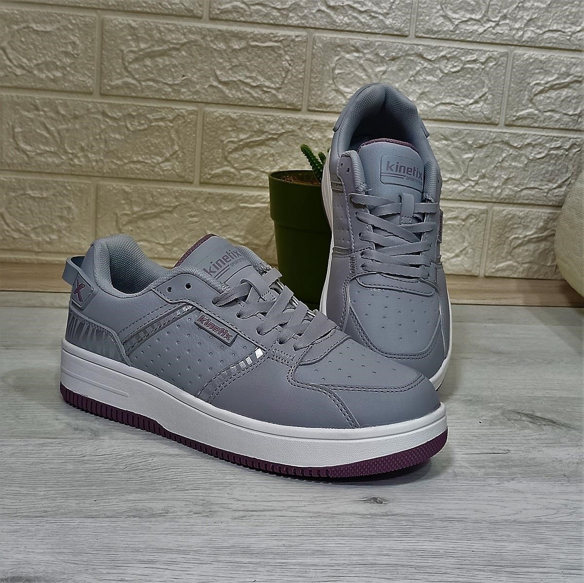 Kinetix Enner Pu Gri-Beyaz-Gülkurusu Fuspetli  Sneaker Spor Ayakkabı