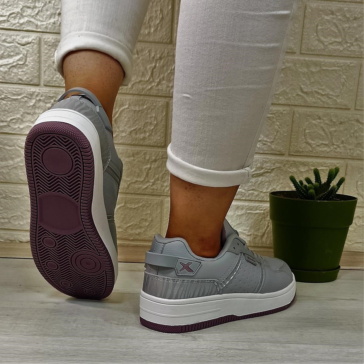 Kinetix Enner Pu Gri-Beyaz-Gülkurusu Fuspetli  Sneaker Spor Ayakkabı