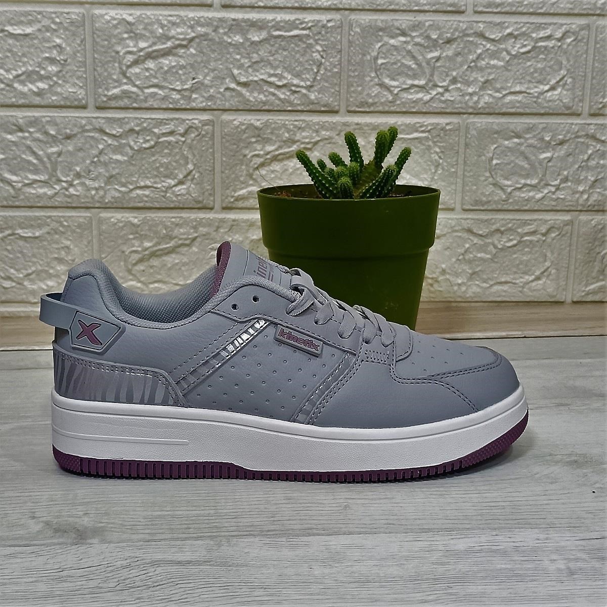 Kinetix Enner Pu Gri-Beyaz-Gülkurusu Fuspetli  Sneaker Spor Ayakkabı