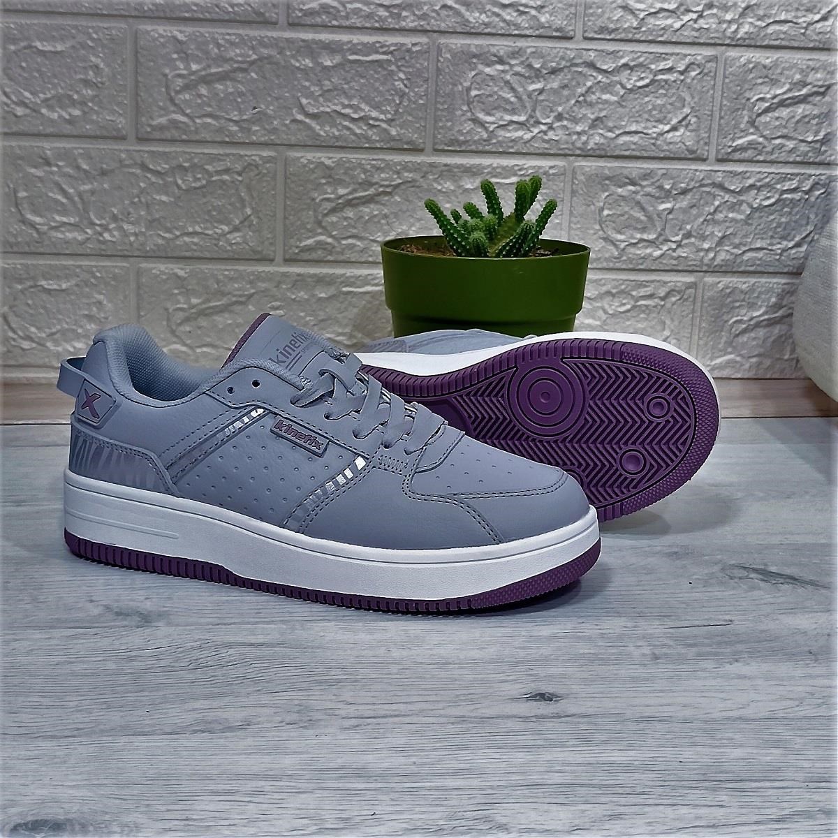 Kinetix Enner Pu Gri-Beyaz-Gülkurusu Fuspetli  Sneaker Spor Ayakkabı