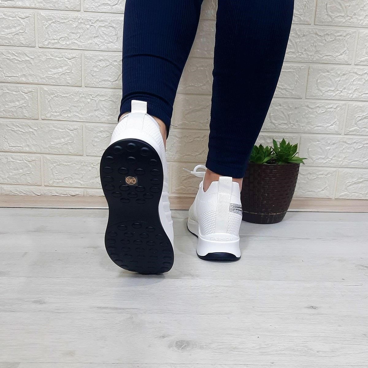 M.P 1669 Beyaz İçten Gizli Topuk (7cm) Taşlı Bayan Spor Ayakkabı