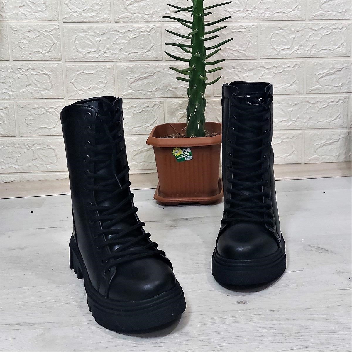 M.P 1416 Siyah Cilt İçi Sıcak Astar 25cm Bayan Postal Bot