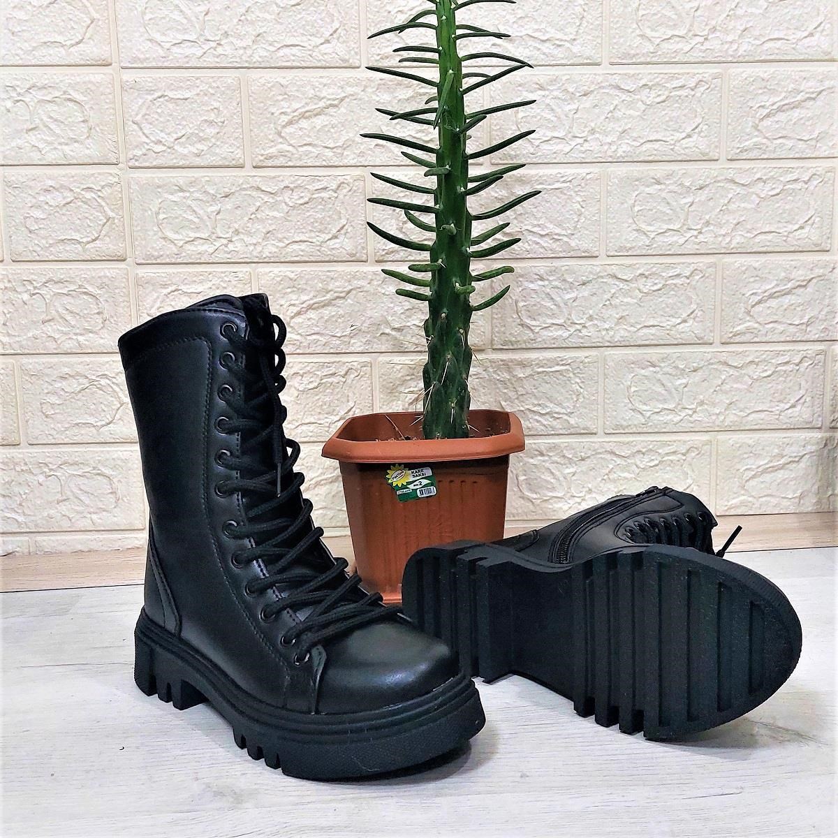 M.P 1416 Siyah Cilt İçi Sıcak Astar 25cm Bayan Postal Bot